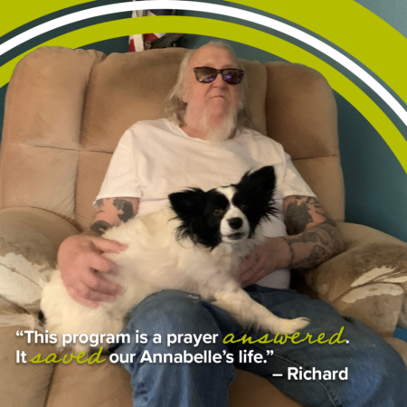 MOWP client Richard and his dog Annabelle